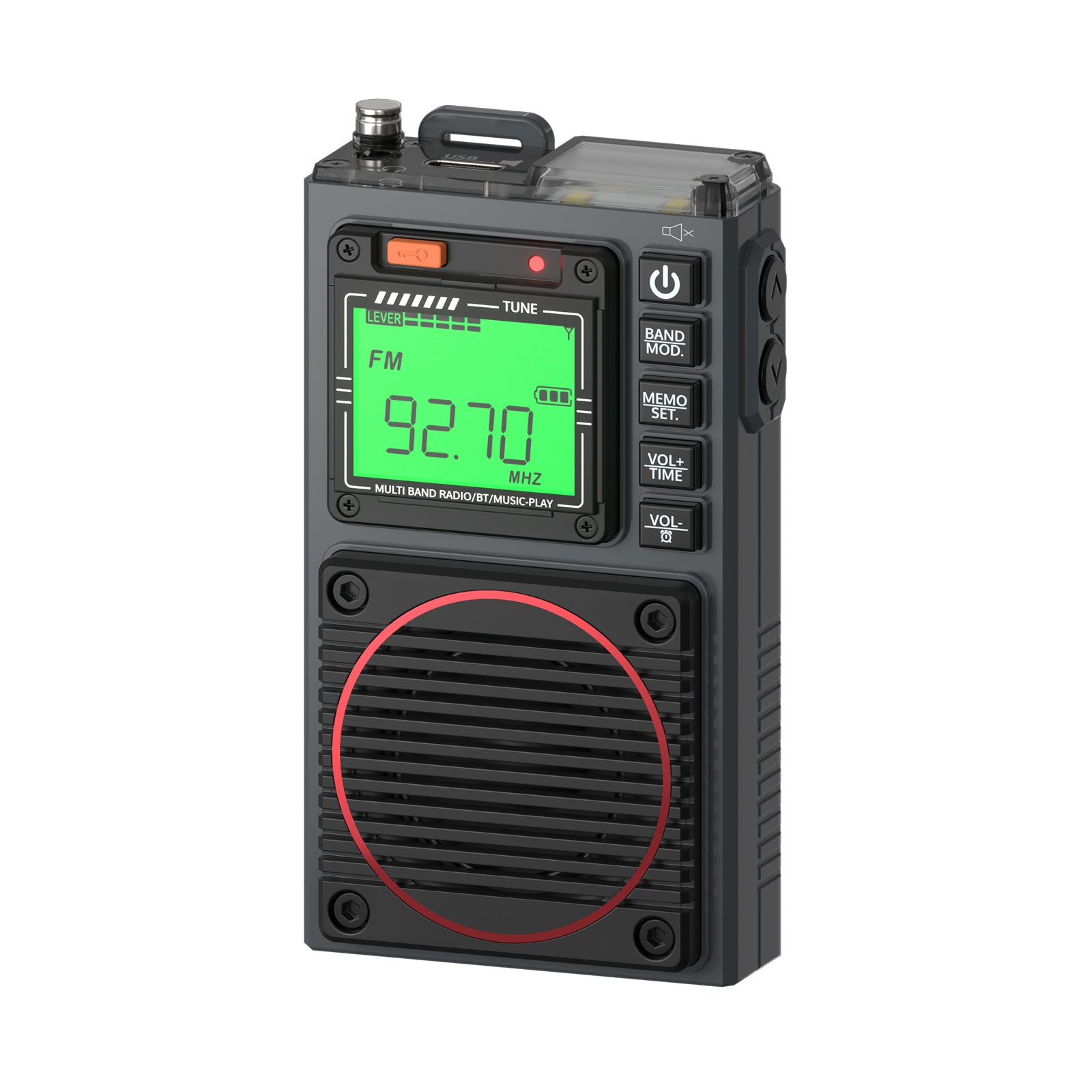 Raddy RF75A Shortwave Radio | Bluetooth 5.0 APP Control | FM AM VHF SW WB | Type-C Charging | SOS Flashlight - Radioddity