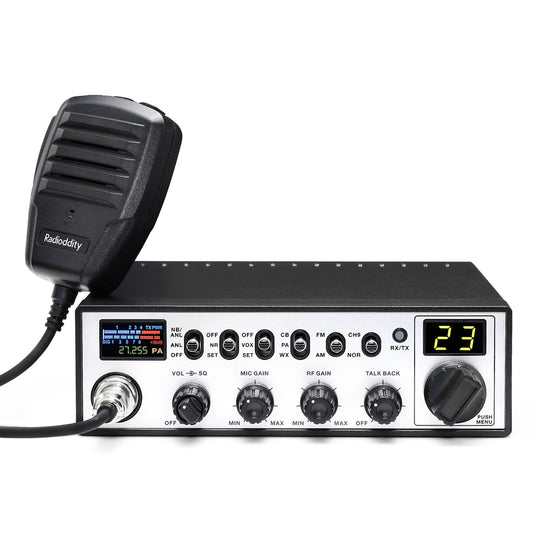 Radioddity CB-900 PRO | 4W | AM/FM | Noise Reduction | ASQ | VOX | Support PA System | SWR High Alert | Instant CH 9