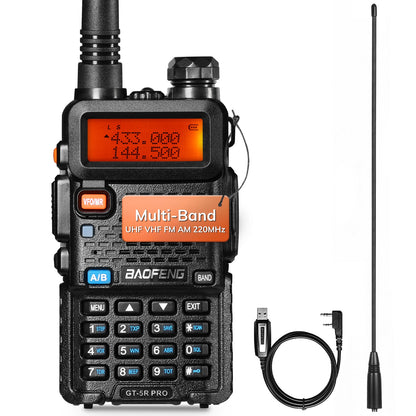 Baofeng GT-5R Pro Ham Radio | 5W | Dual Band  | UHF/VHF/FM/Airband/NOAA Receiver | 128 CH | 1800mAh Battery | Supports CHIRP - Radioddity