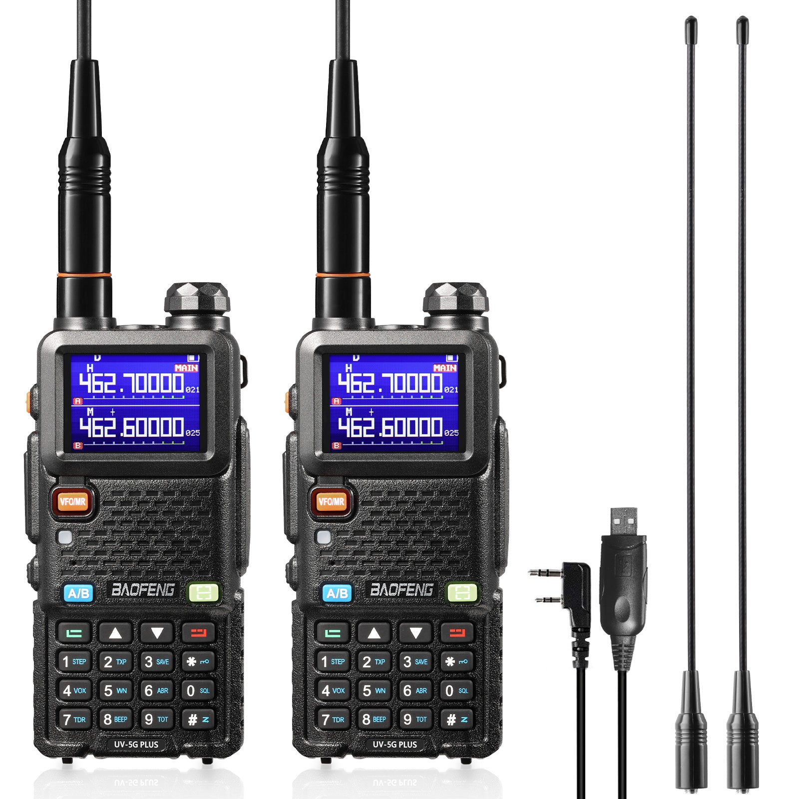 Baofeng UV-5G Plus GMRS Radio | two  pack | package  content 