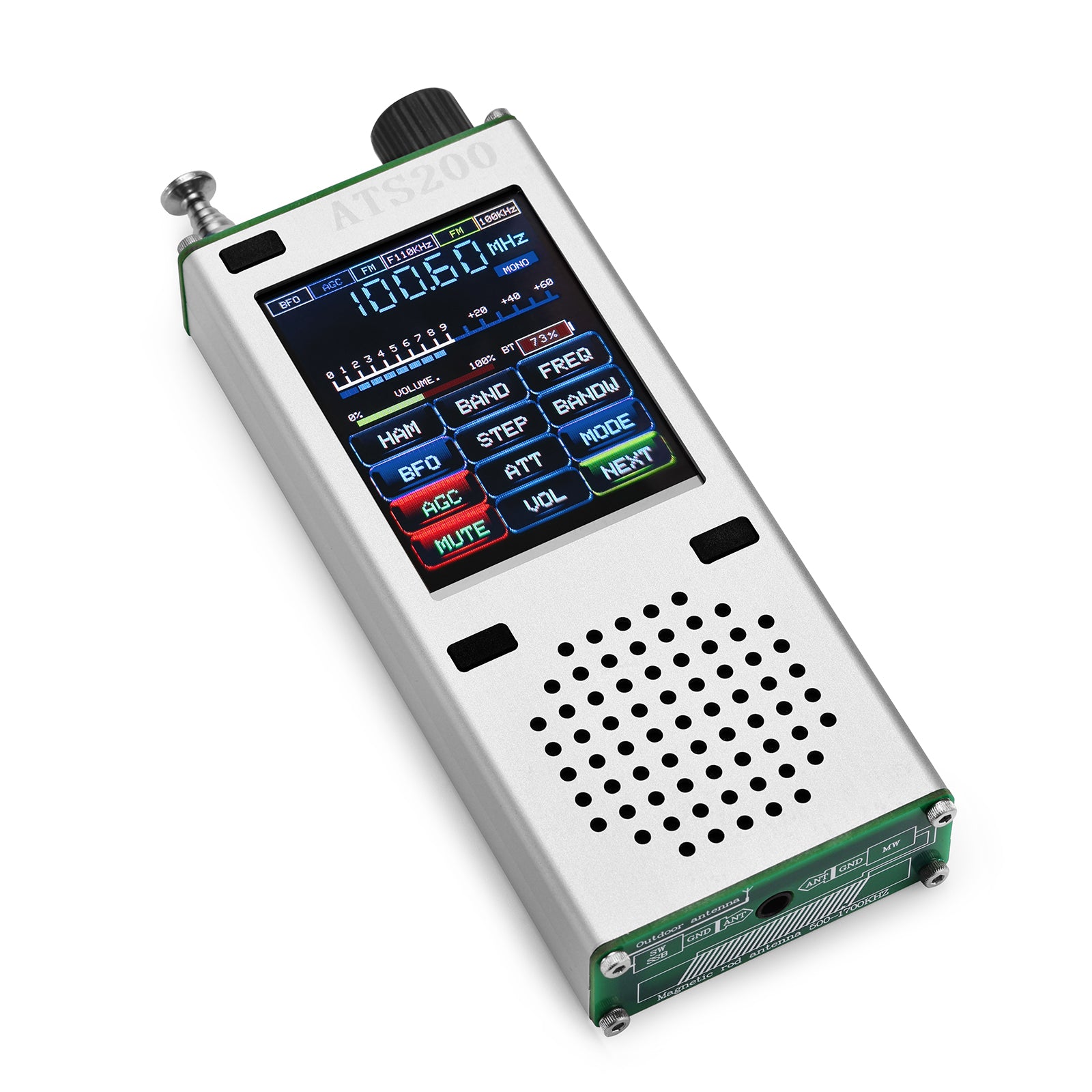 Raddy Malahit ATS200 Shortwave Radio | FM/AM/SSB/LW/MW/SW/AIR | Touch Screen | RDS Mode | Bluetooth 5.3 | Flashlight - Radioddity