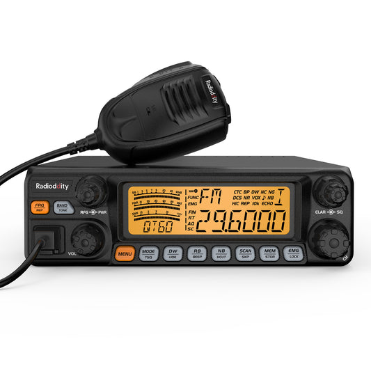 Radioddity QT60 10 Meter Radio | Max 60W | FM AM SSB PA | TX & RX Noise Reduction | Microphone Gain