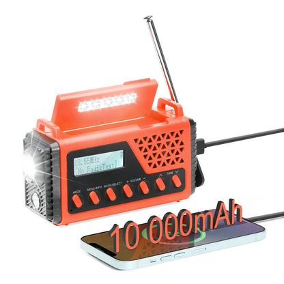 Raddy SD10 Emergency Radio | DAB/DAB+/FM/Bluetooth | Solar Crank | Power Bank | SOS | Alarm Clock | Headphone Jack