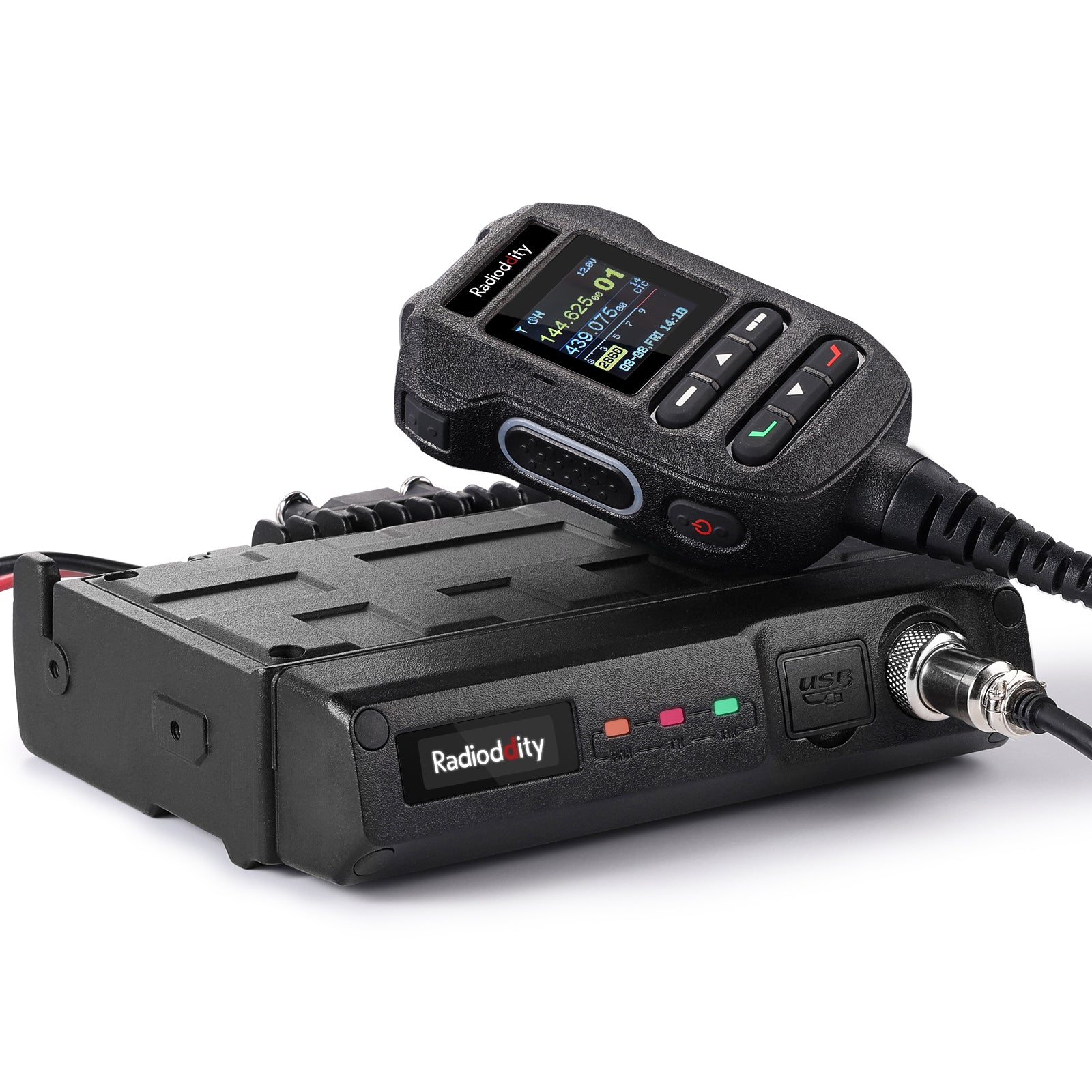 Radioddity DB50-B Mini Mobile Radio | 50W | GPS & APRS | Multi-band TX & RX | Bluetooth KISS TNC & APP Program | All-in-one MIC with Display - Radioddity