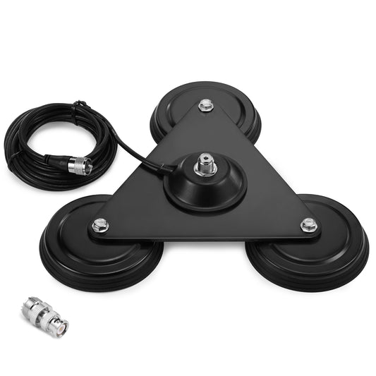 Radioddity M916 Heavy Duty Antenna Magnet Mount | SO-239 Connection | 4M/157’’ Long | RG-58AU Coaxial Cable