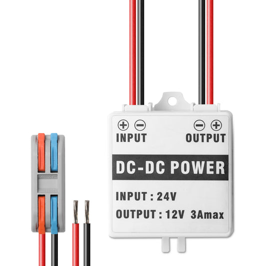 Radioddity SDC12 Step Down Converter | DC-DC 24V to 12V | with Fuse and Wire Terminal Block | for Mobile Radio