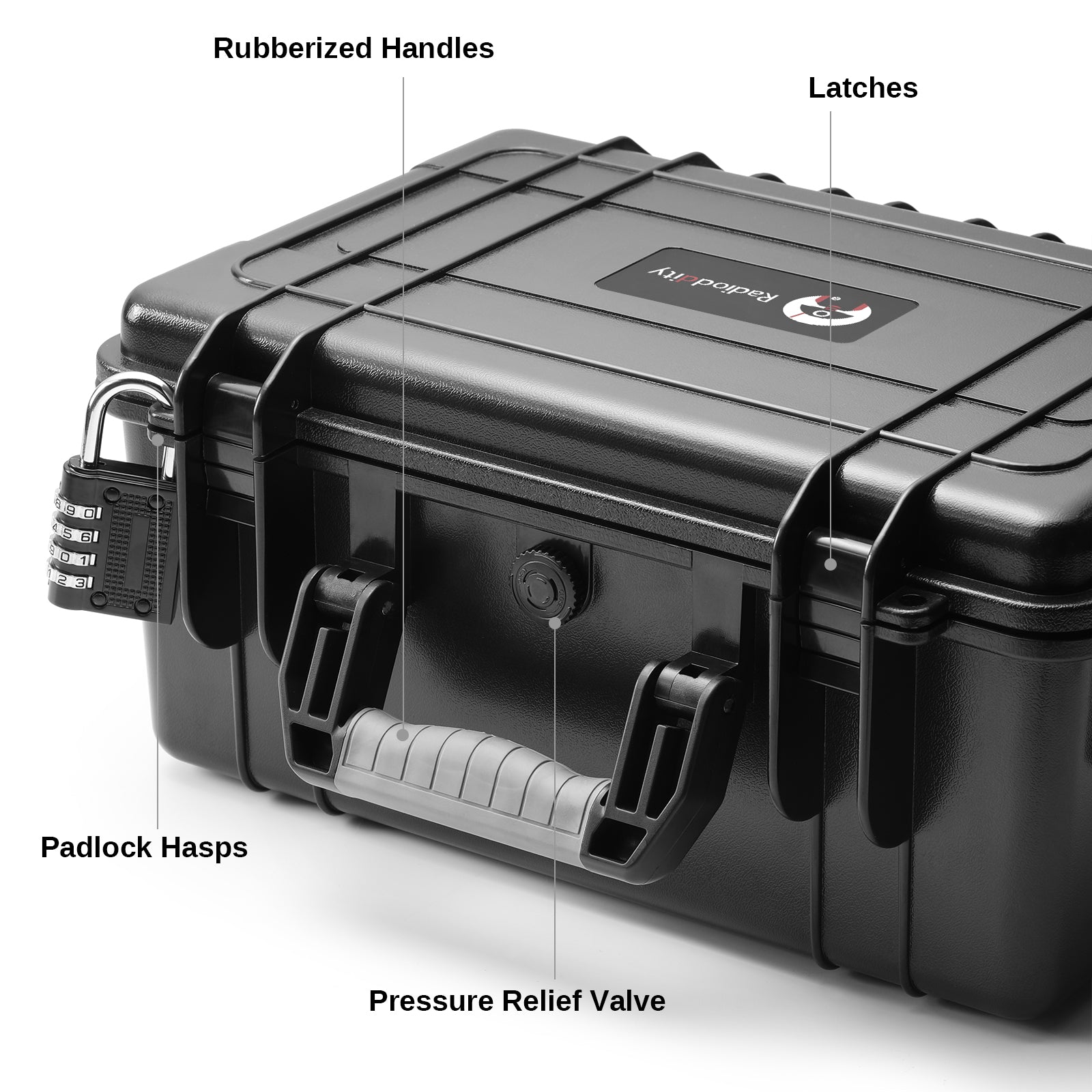 Radioddity PB3 Protective Carry Case | Customizable Foam | for Ham Radio | 14.8''x10.8''x6.7'' - Radioddity