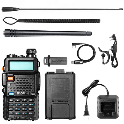 Baofeng GT-5R Pro Ham Radio | 5W | Dual Band  | UHF/VHF/FM/Airband/NOAA Receiver | 128 CH | 1800mAh Battery | Supports CHIRP - Radioddity