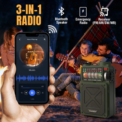 Raddy RE40 Shortwave Radio | 3-in-1 RADIO