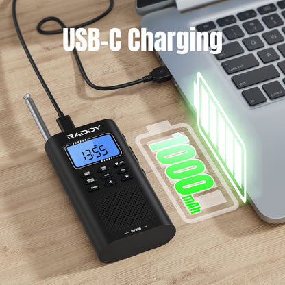 Raddy RF886 Shortwave Radio | USB-C charging