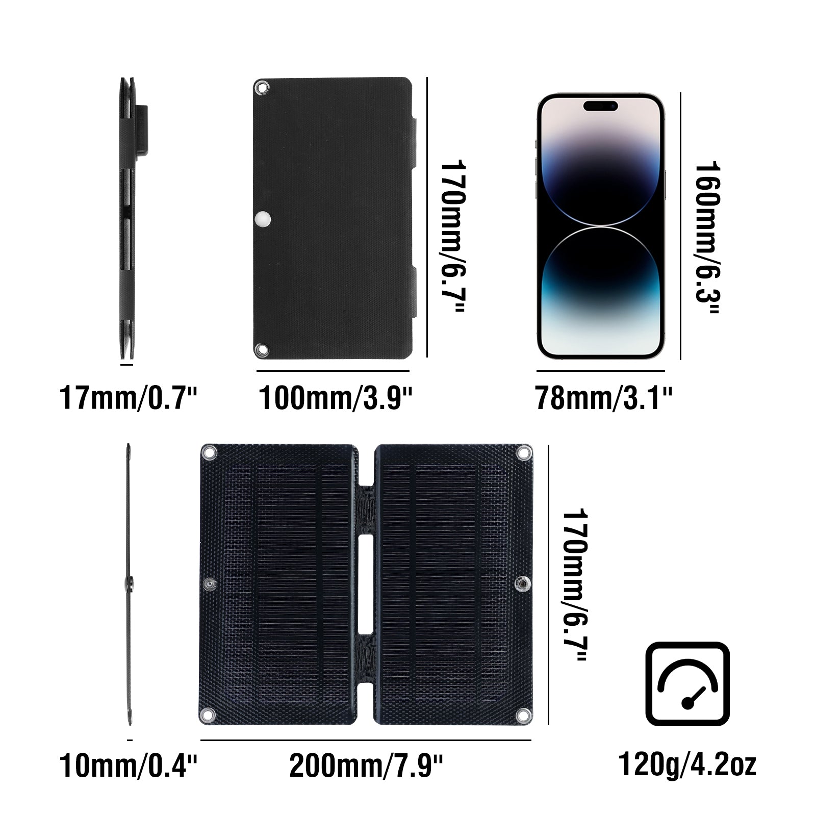 Raddy SP4 Solar Panel | 4W | Portable Foldable Charger | 5V 0.8A | Outdoor Emergency Kit - Radioddity