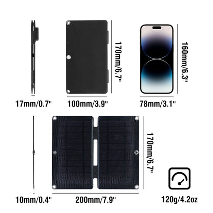 Raddy SP4 Solar Panel | 4W | Portable Foldable Charger | 5V 0.8A | Outdoor Emergency Kit - Radioddity