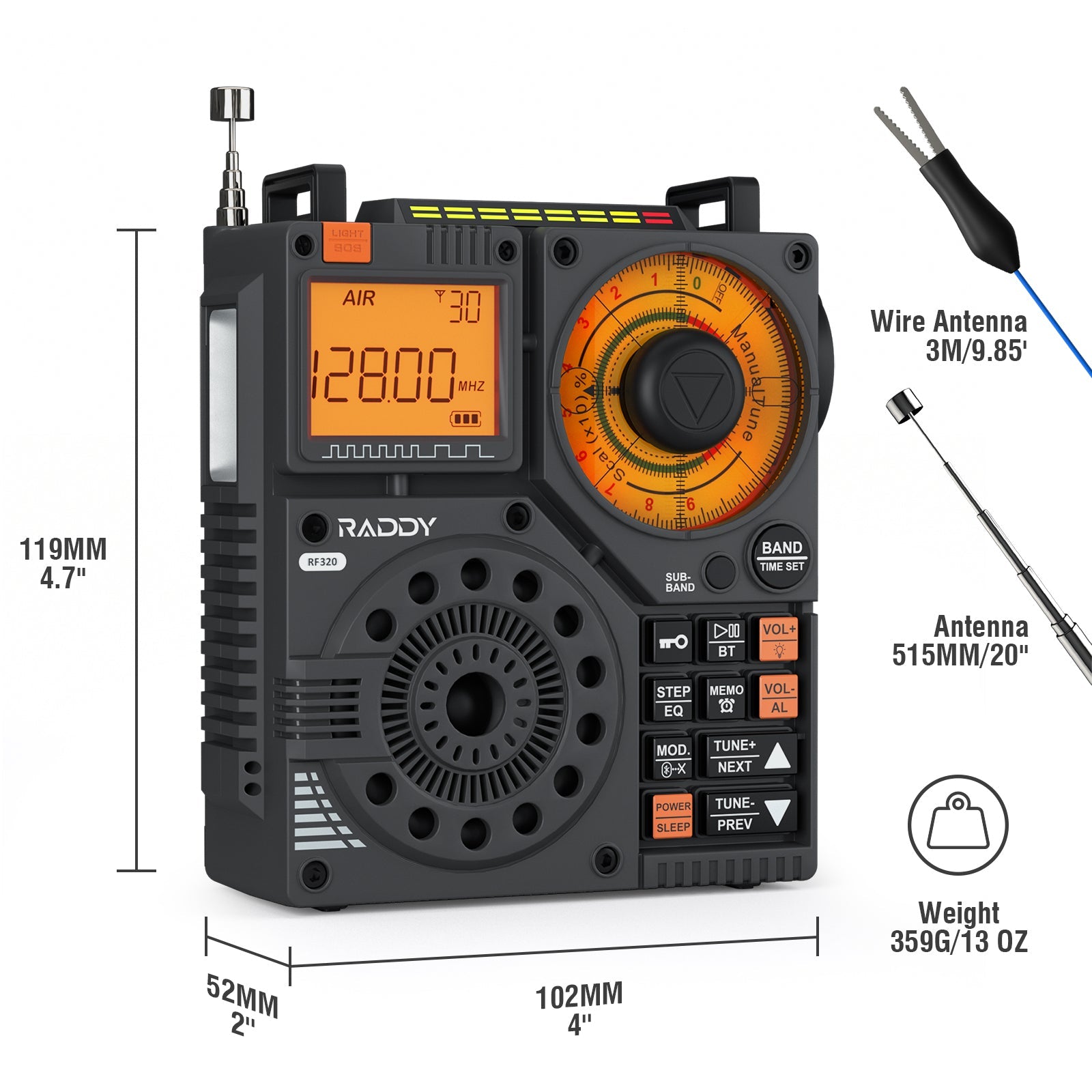 Raddy RF320 Shortwave Radio[ Open Box ] - Radioddity