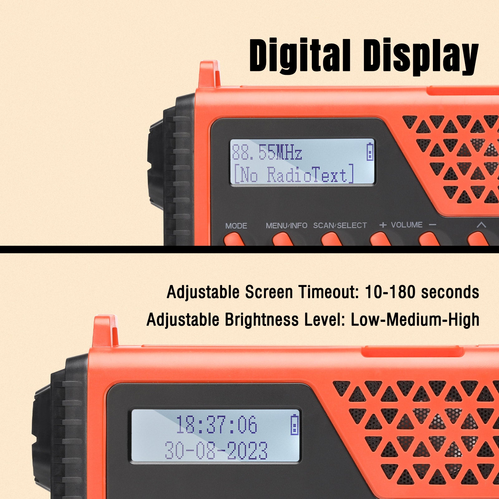 Raddy SD10 Emergency Radio | Digital bisplay