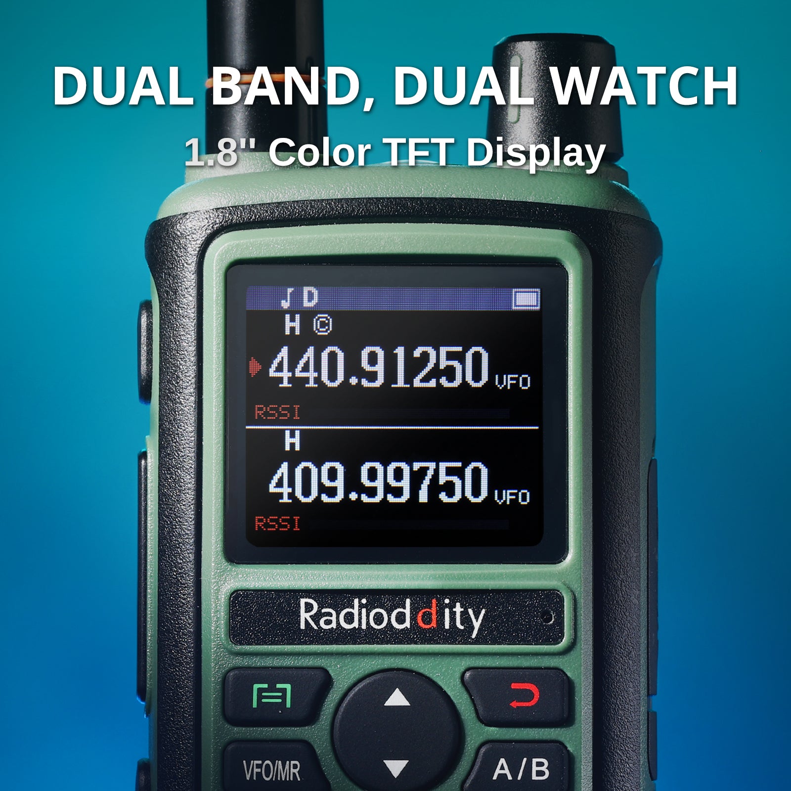 Radioddity GC-5 | Dual Band | 5W | 999 CH | Remote Frequency Copy | Color Screen | 1800mAh | NOAA FM RX - Radioddity