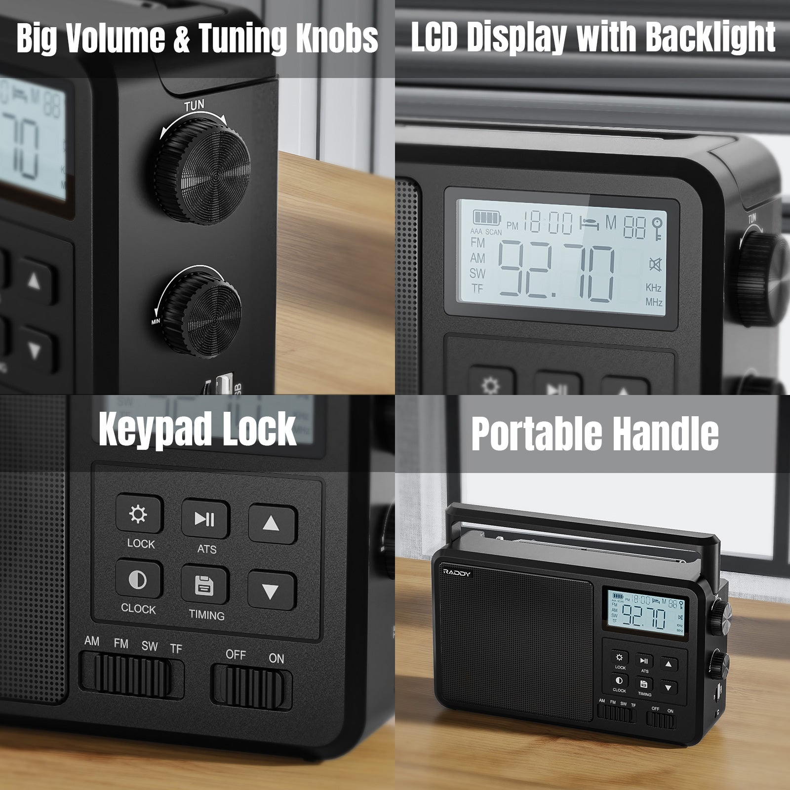 Raddy RF206 Shortwave Radio | Description of button functions