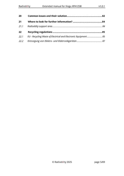 [eBook] Radioddity Extended Manual for Xiegu XPA125B - Radioddity