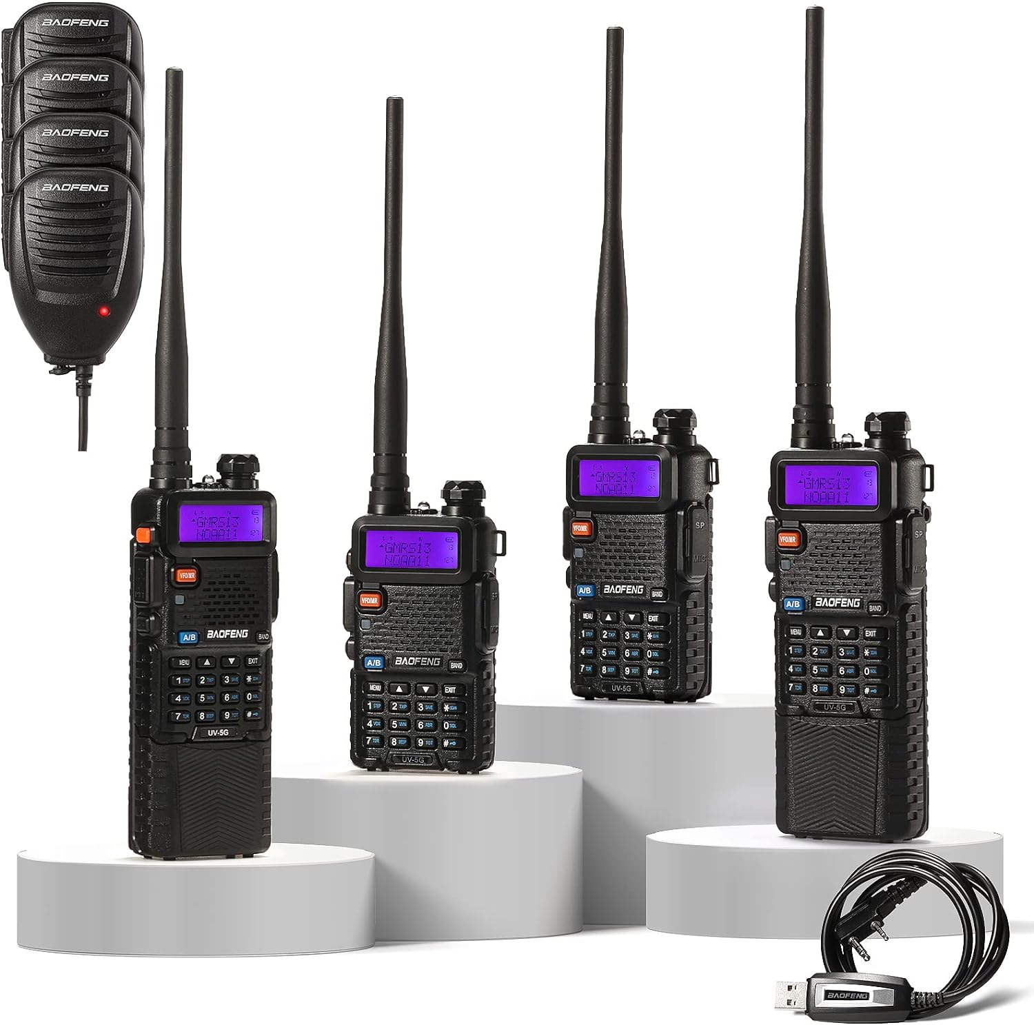 Baofeng UV-5X / UV-5G [1 Pair] GMRS Radio | 5W | Repeater Capable | NOAA Scan - Radioddity