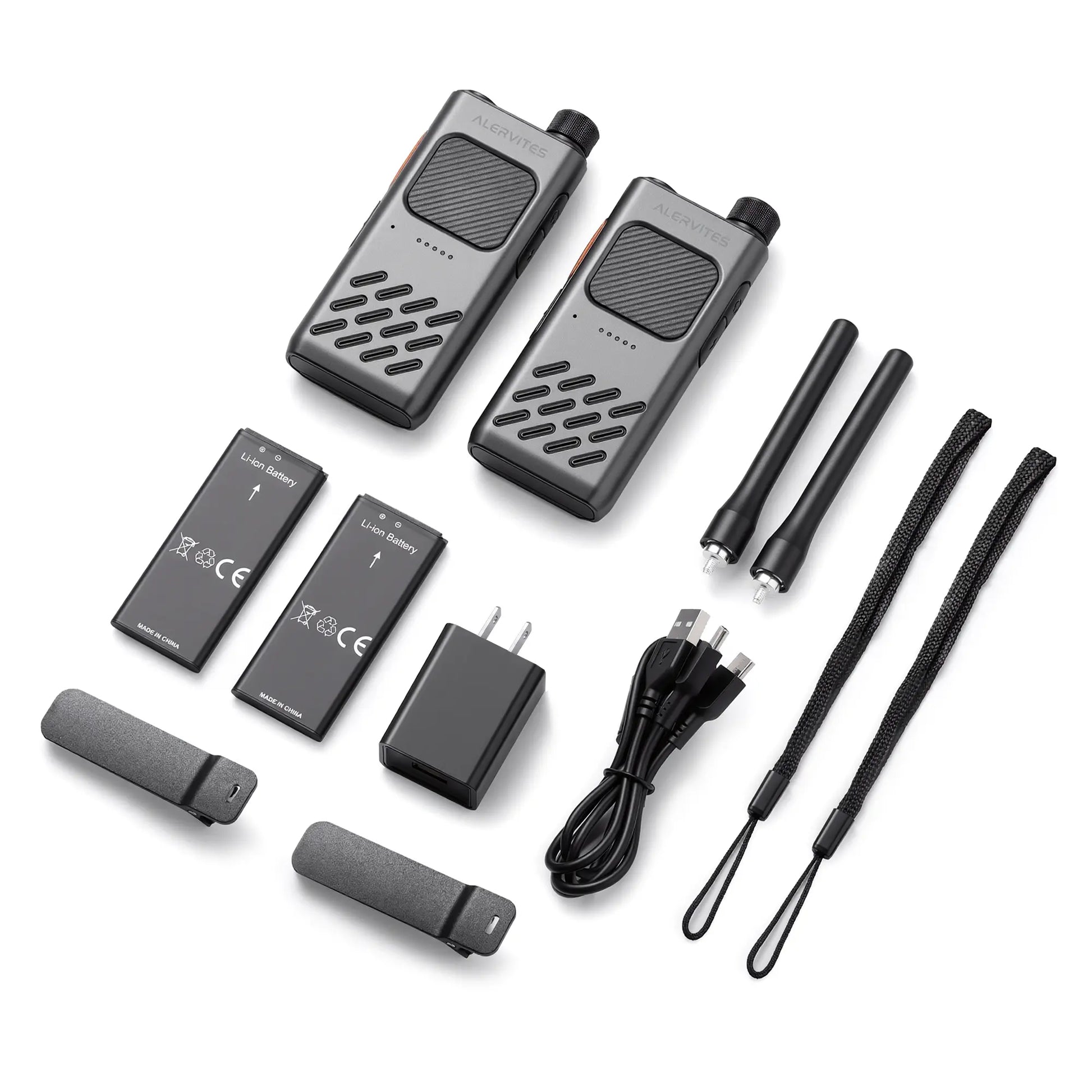 Alervites AT2 Smart UHF Radio | Off-Grid Text & Pic | App Control & Programming | 16mm Ultra-Thin | Dual-PTT | 2200mAh | USB-C Charging - Radioddity