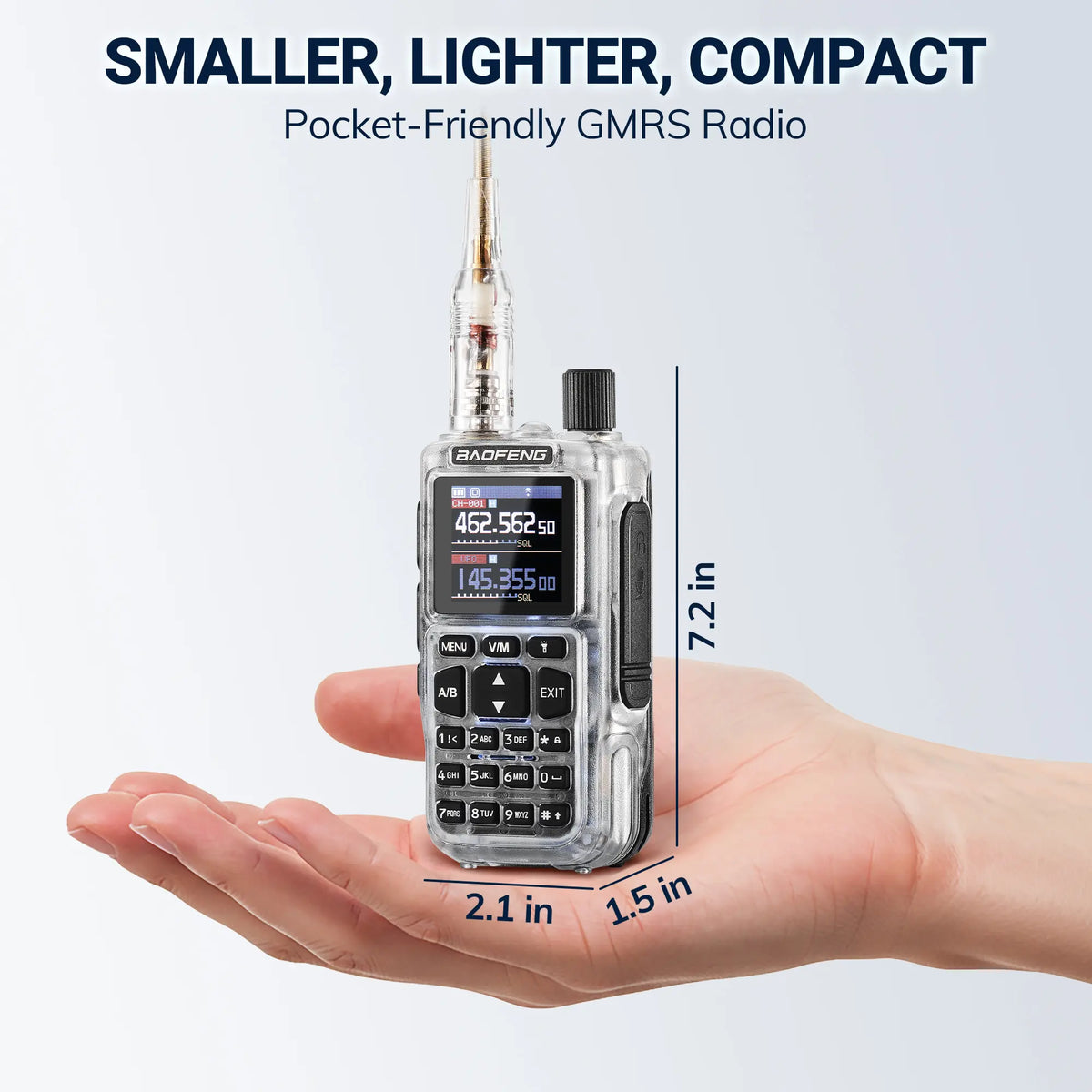 Baofeng MINI-5G GMRS Radio 2-Pack | 5W Repeater Capable | App Programming | 1.44" Color Screen | 7-Band RX & Airband | 999 Channels | USB-C Charging - Radioddity