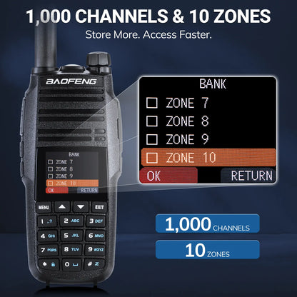 BAOFENG UV-29 Pro 10W UHF/VHF Two-Way Radio | Cross-Band Repeater | App Programming & BT Headset/PTT | Airband/NOAA/FM | 2600mAh USB-C | 1000 Channels