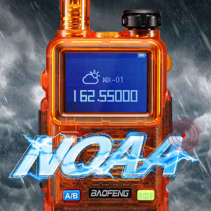 BAOFENG UV-5RM Plus 10W Ham Radio in Orange | Airband & NOAA RX | 1.77" Color Display | 2500mAh USB-C | One-Key Frequency Copy | CHIRP Compatible - Radioddity