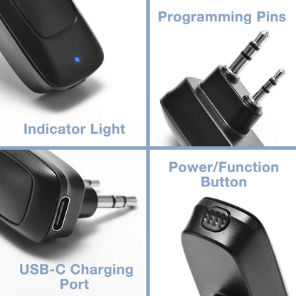 Close-up of electronic device components with labels on a white background