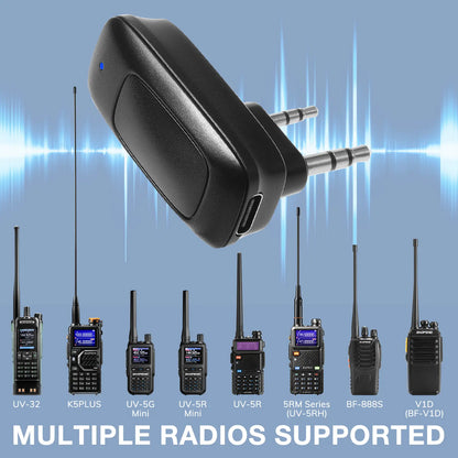 Black wireless receiver with antennas and multiple radios on a blue background