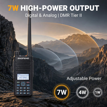 Baofeng DM-1801 Pro 7W DMR Radio | Dual Band VHF/UHF & AM Aviation RX | 4000 CH & 50K Contacts | Tier II Dual Slot | One-Key Frequency Copy