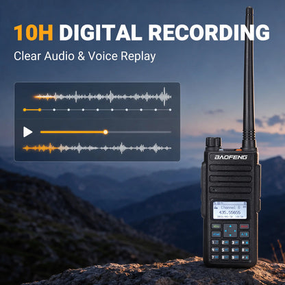 Baofeng DM-1801 Pro 7W DMR Radio | Dual Band VHF/UHF & AM Aviation RX | 4000 CH & 50K Contacts | Tier II Dual Slot | One-Key Frequency Copy