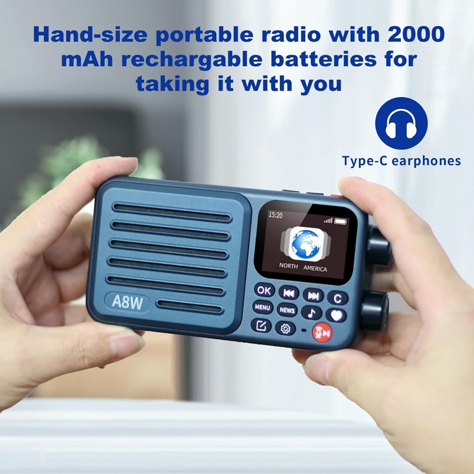 Choyong A8W Internet Radio with 2000 mAh battery 