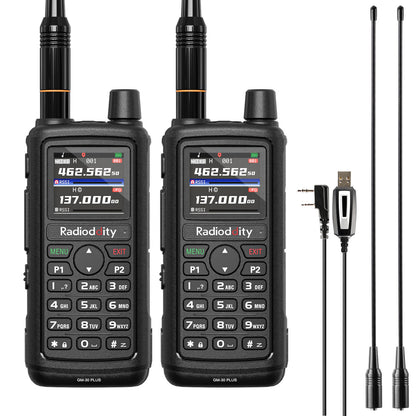 GM-30 Plus GMRS Radio - 2 pack with programming cable and antennas