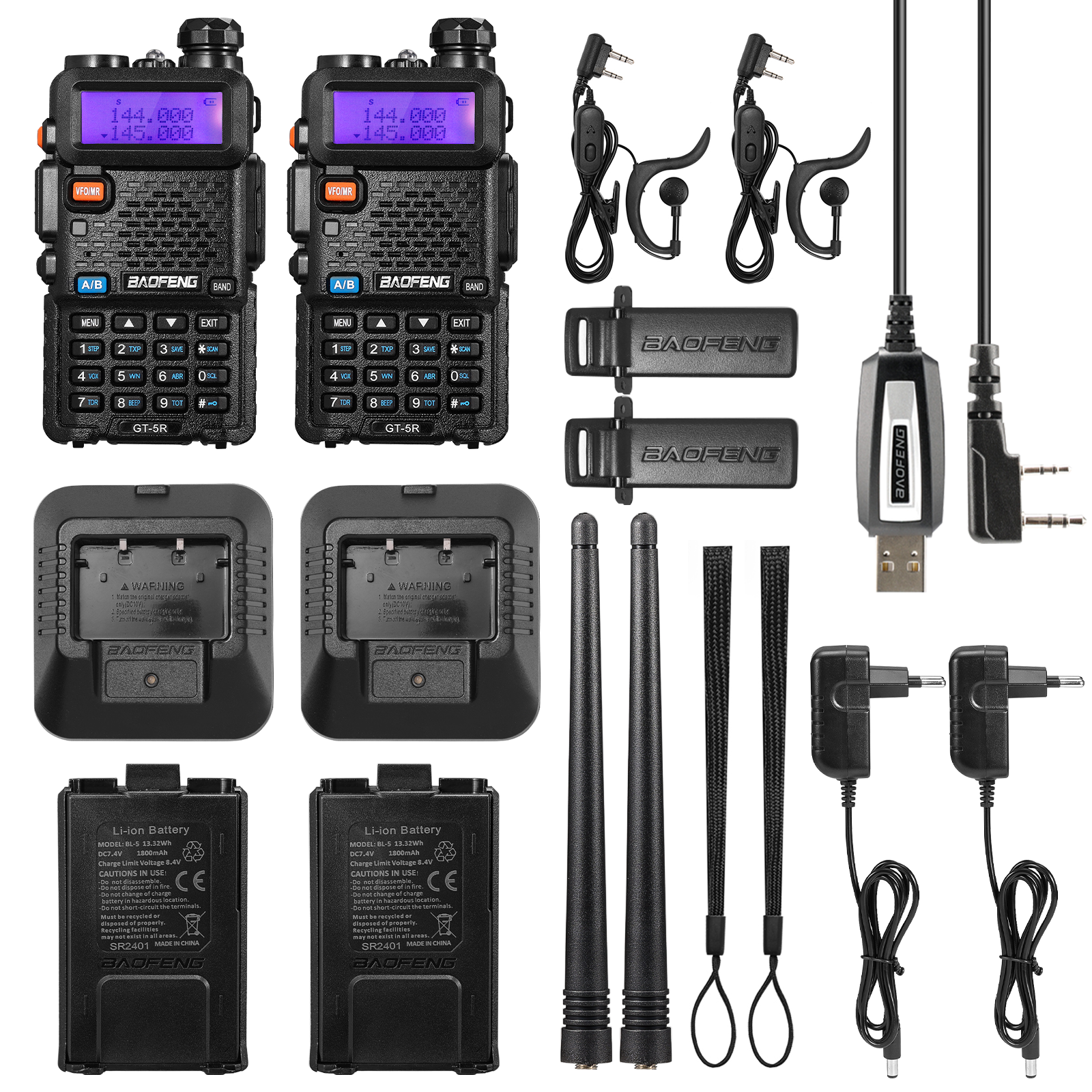 Baofeng GT-5R 5W Dual Band Radio [Upgraded Legal Version of UV-5R] - Radioddity