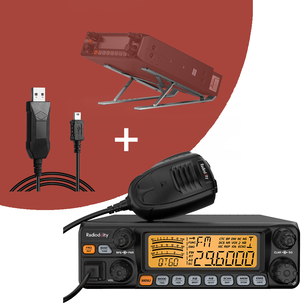 Radioddity QT60 10 Meter Radio | Max 60W | FM AM SSB PA | TX & RX Noise Reduction | Microphone Gain - Radioddity