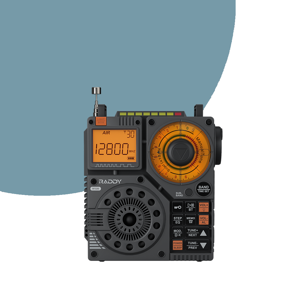 Raddy RF320 Shortwave Radio | FM/AM/SW/VHF/WB/AIR | Remote Control | Bluetooth 5.0 - Radioddity