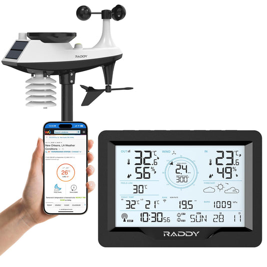 Raddy MN6 Wi-Fi Weather Station with outdoor sensor