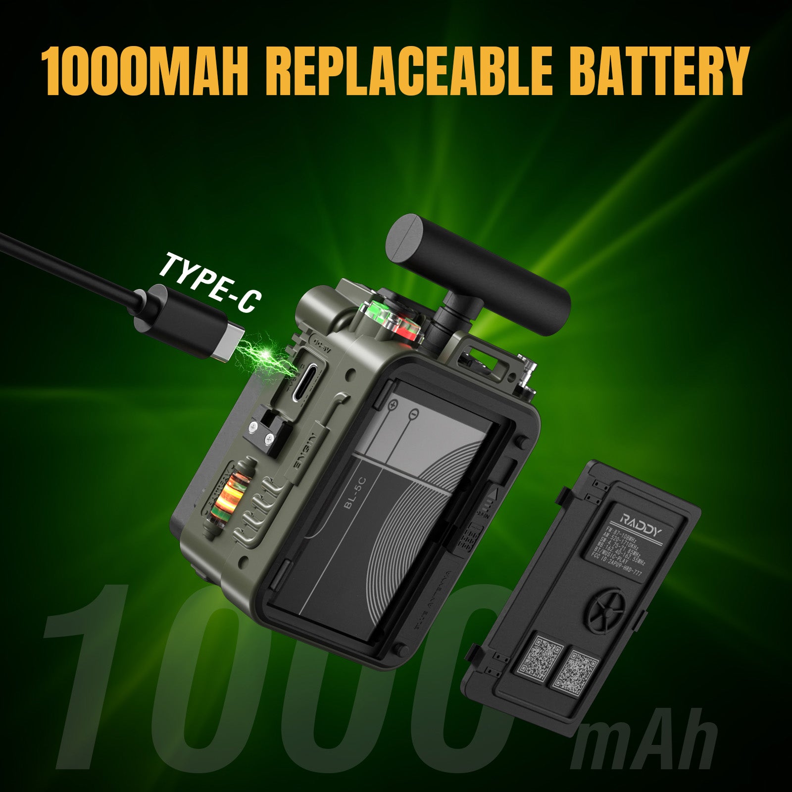 Raddy RF750, Receptor de radio de onda corta AM/FM/SW/WB portátil con Raddy RF750, Receptor de radio de onda corta AM/FM/SW/WB portátil con