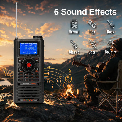 Raddy RF780 Shortwave SSB All Band Radio | Keypad & Shuttle Tuning | FM/AM/SW/AIR/CB/VHF/UHF/WB | App Control | Broadcast Recording | External MW Antenna