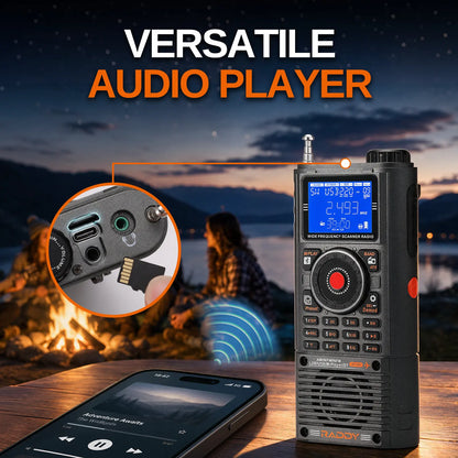 Raddy RF780 Shortwave SSB All Band Radio | Keypad & Shuttle Tuning | FM/AM/SW/AIR/CB/VHF/UHF/WB | App Control | Broadcast Recording | External MW Antenna
