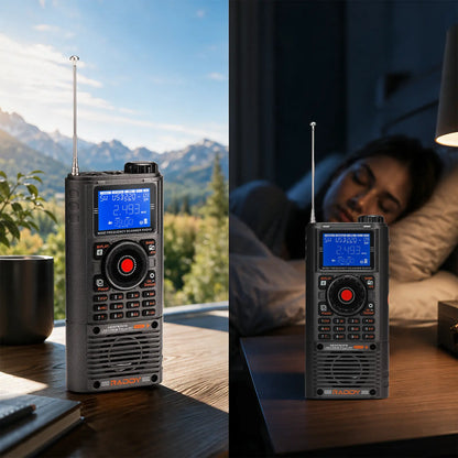 Raddy RF780 Shortwave SSB All Band Radio | Keypad & Shuttle Tuning | FM/AM/SW/AIR/CB/VHF/UHF/WB | App Control | Broadcast Recording | External MW Antenna