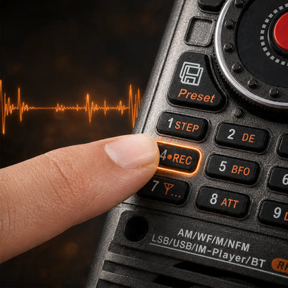 Raddy RF780 Shortwave SSB All Band Radio | Keypad & Shuttle Tuning | FM/AM/SW/AIR/CB/VHF/UHF/WB | App Control | Broadcast Recording | External MW Antenna