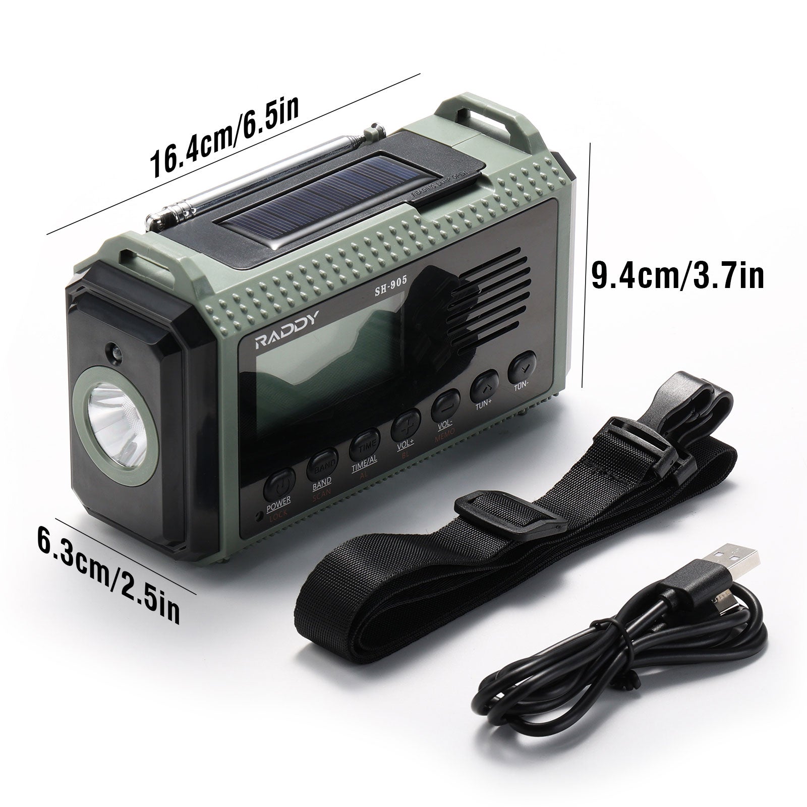 Raddy SH-905 Emergency Radio | Size 