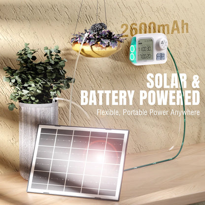 Raddy WS-74 Solar Irrigation System | Smart APP Control | IPX7 Waterproof | Soil Moisture Sensor | 2600mAh Battery | Automatic Watering Kit for 15 Plants