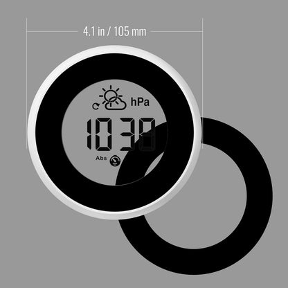 Raddy WT-2 Window Thermometer | Barometric Pressure | Weather Forecast | Magnetic | Temperature Monitor | Transparent LCD Display | Battery Powered - Radioddity