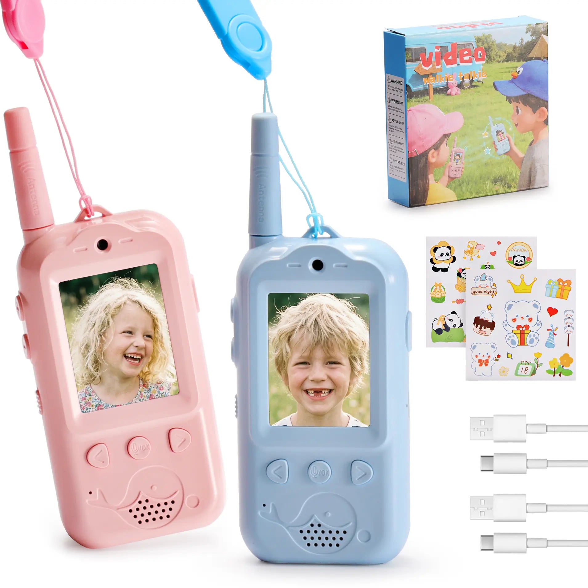 Radioddity KiddoTalk V1 Video Screen Walkie Talkies | 4 Fun Video Modes & Voice Effect | Toys for Boys&Girls - Radioddity