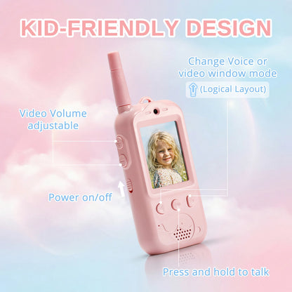 Radioddity KiddoTalk V1 Video Screen Walkie Talkies | 4 Fun Video Modes & Voice Effect | Toys for Boys&Girls - Radioddity