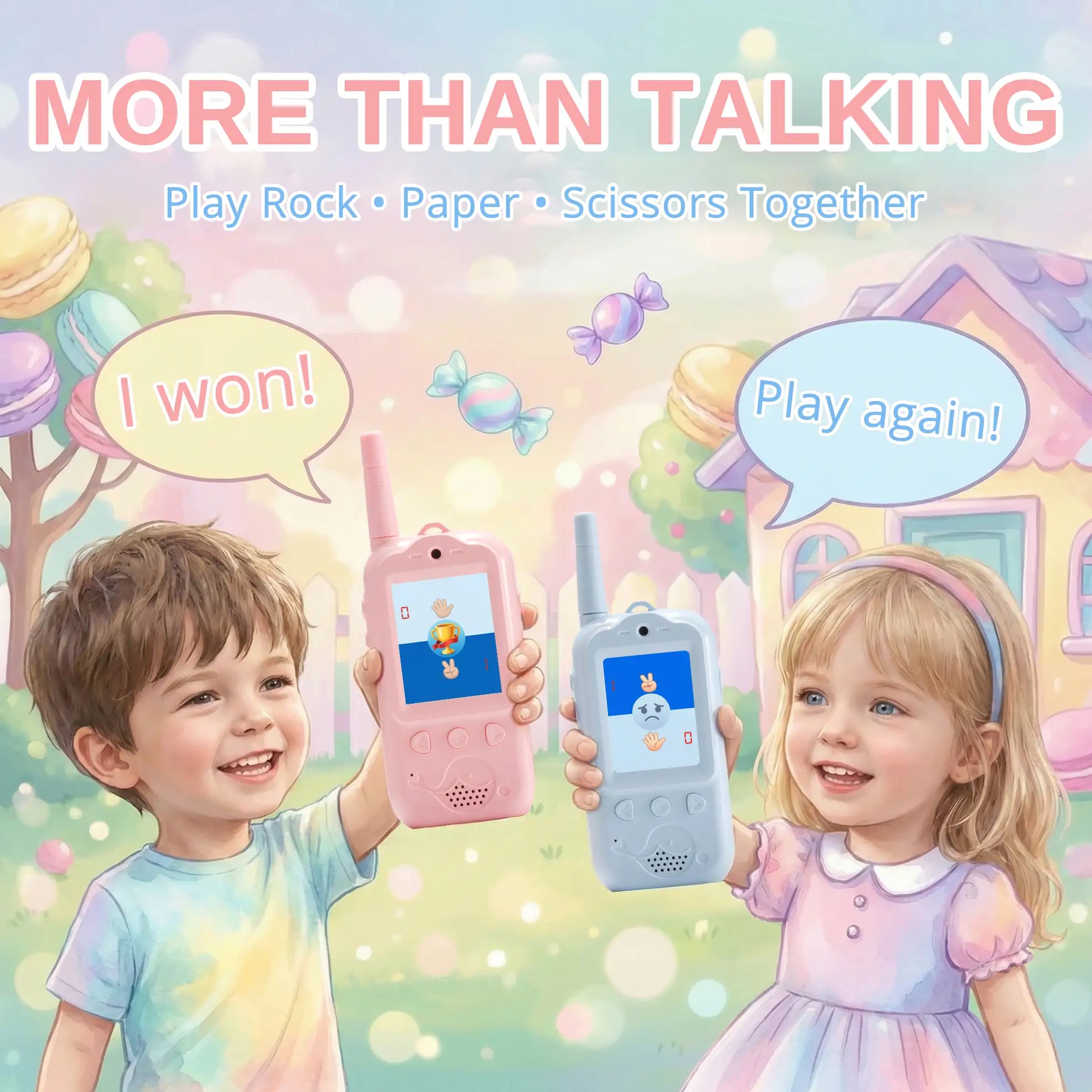 Radioddity KiddoTalk V1 Video Screen Walkie Talkies | 4 Fun Video Modes & Voice Effect | Toys for Boys&Girls - Radioddity