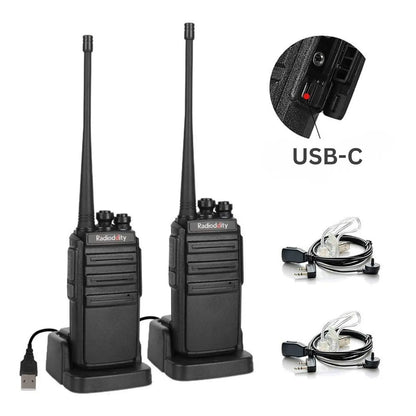 Radioddity GA-2S UHF Radio | VOX | Squelch | with 6-Way Charger Station [6 Pack+Cable] - Radioddity