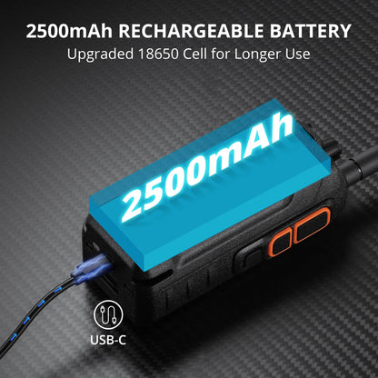 Radioddity GS-10B 10W Ham Radio | Multi-Band TX & RX | BT APP Programmable | Dual PTT | Color Display | USB-C - Radioddity