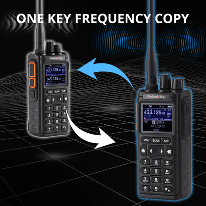 Radioddity GS-10B 10W Ham Radio | Multi-Band TX & RX | BT APP Programmable | Dual PTT | Color Display | USB-C - Radioddity